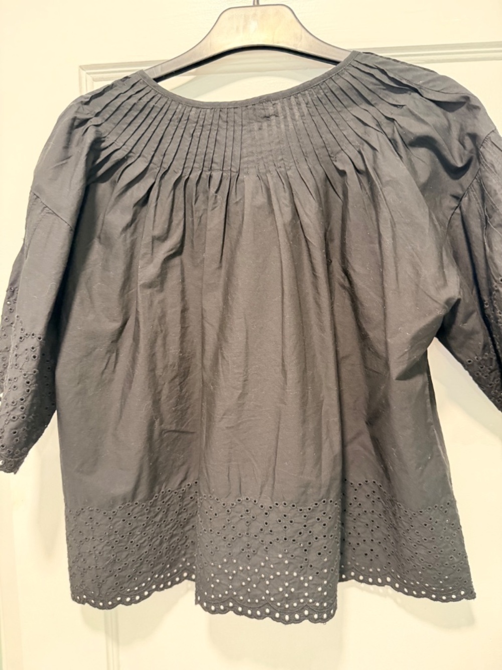 J. Crew Black Cotton Short Sleeve Blouse - Size S - Picture 6 of 7
